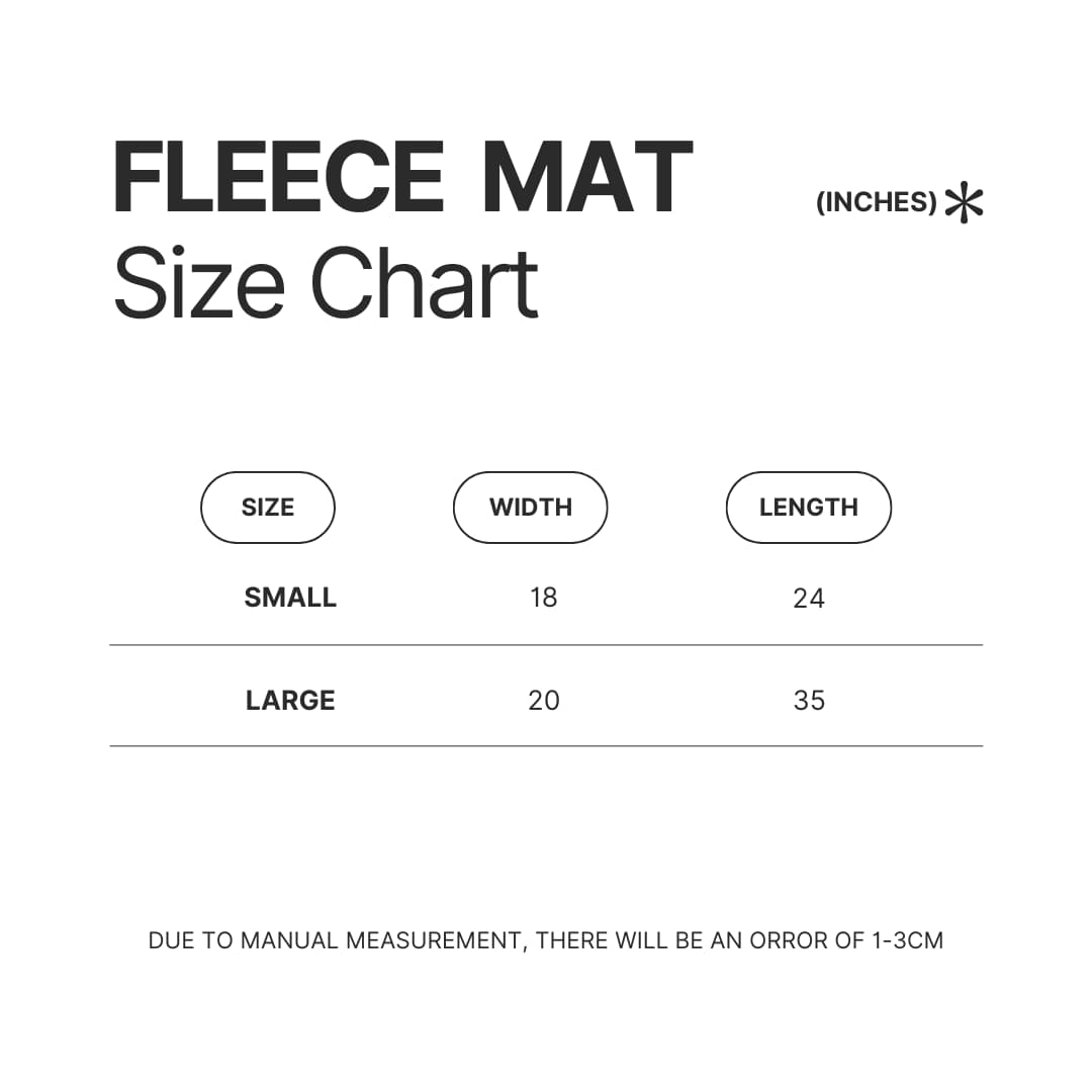 Fleece Mat Size Chart - Ace Attorney Merch